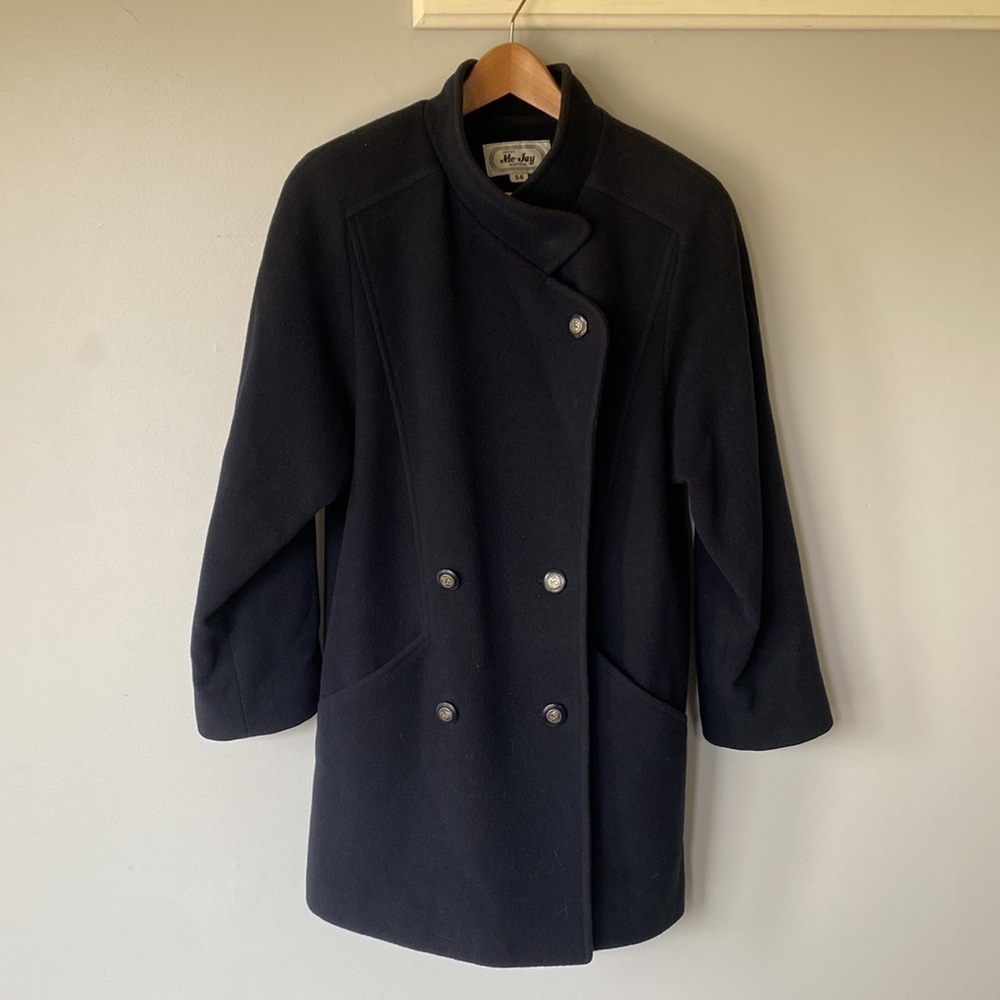 Vintage Me-Jay Wool Navy Jacket Slouch Coat